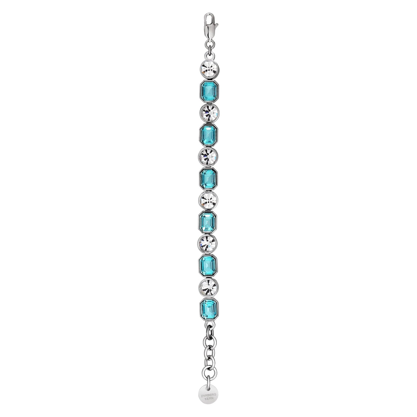 ALAYA SHINEY SILVER AQUA/CRYSTAL BRACELET