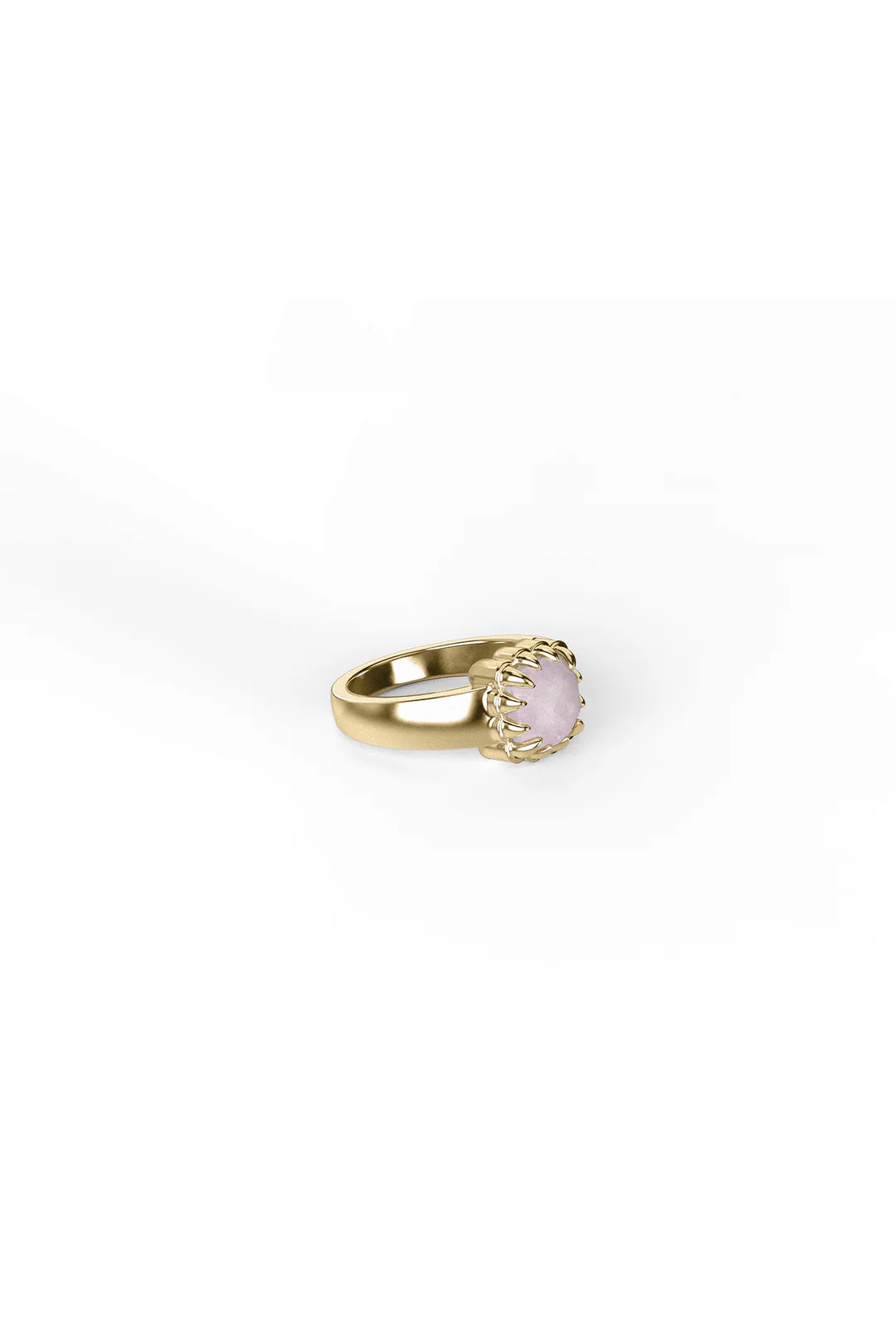BABY CLAW RING ROSE QUARTZ