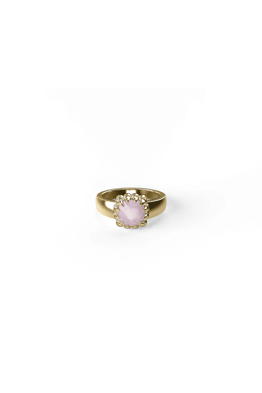 BABY CLAW RING ROSE QUARTZ