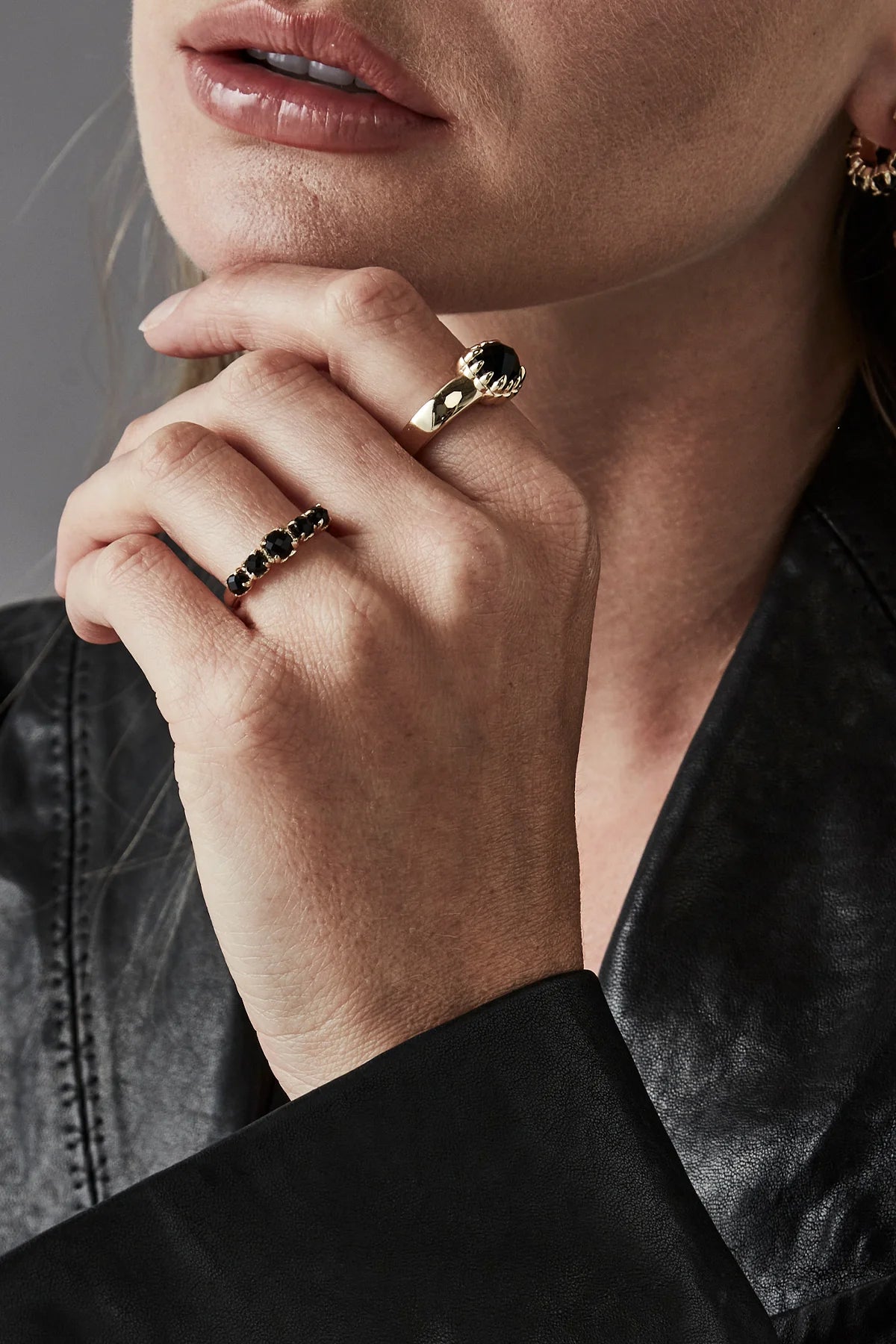 BABY CLAW RING ONYX