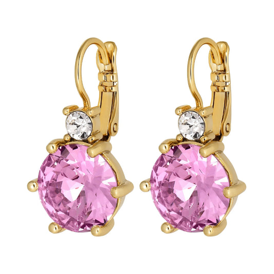 BEGONIA SHINEY GOLD LIGHT ROSE EARRINGS