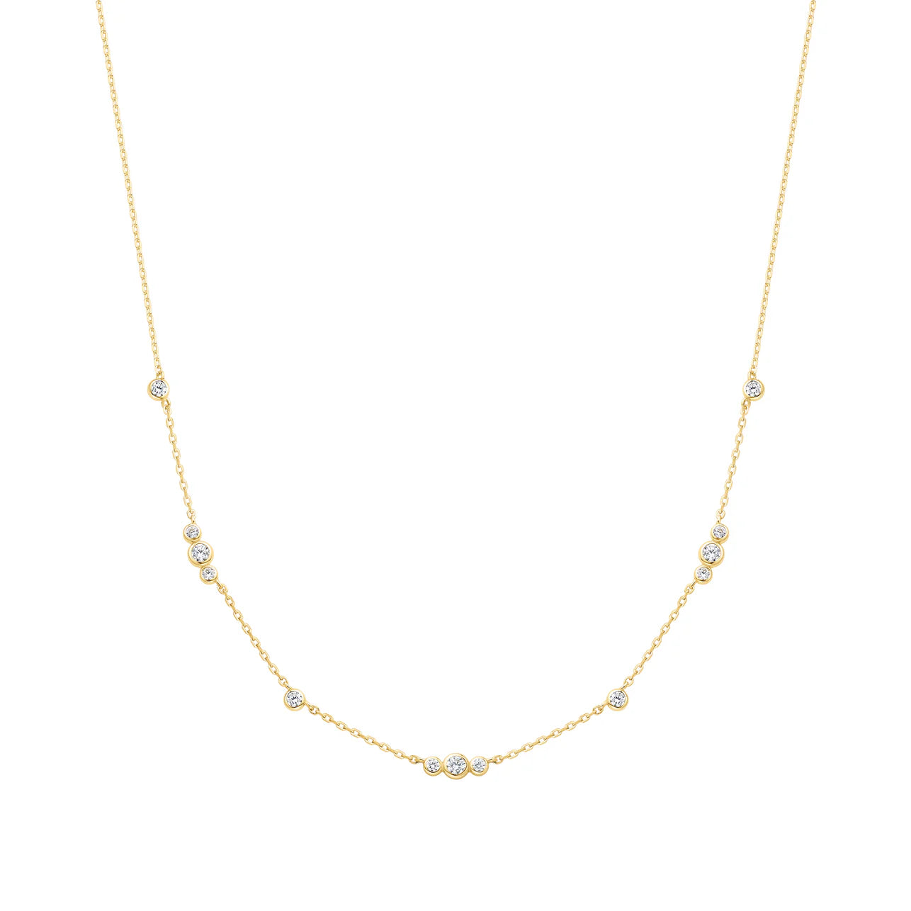 DAINTY BEZEL STATION NECKLACE