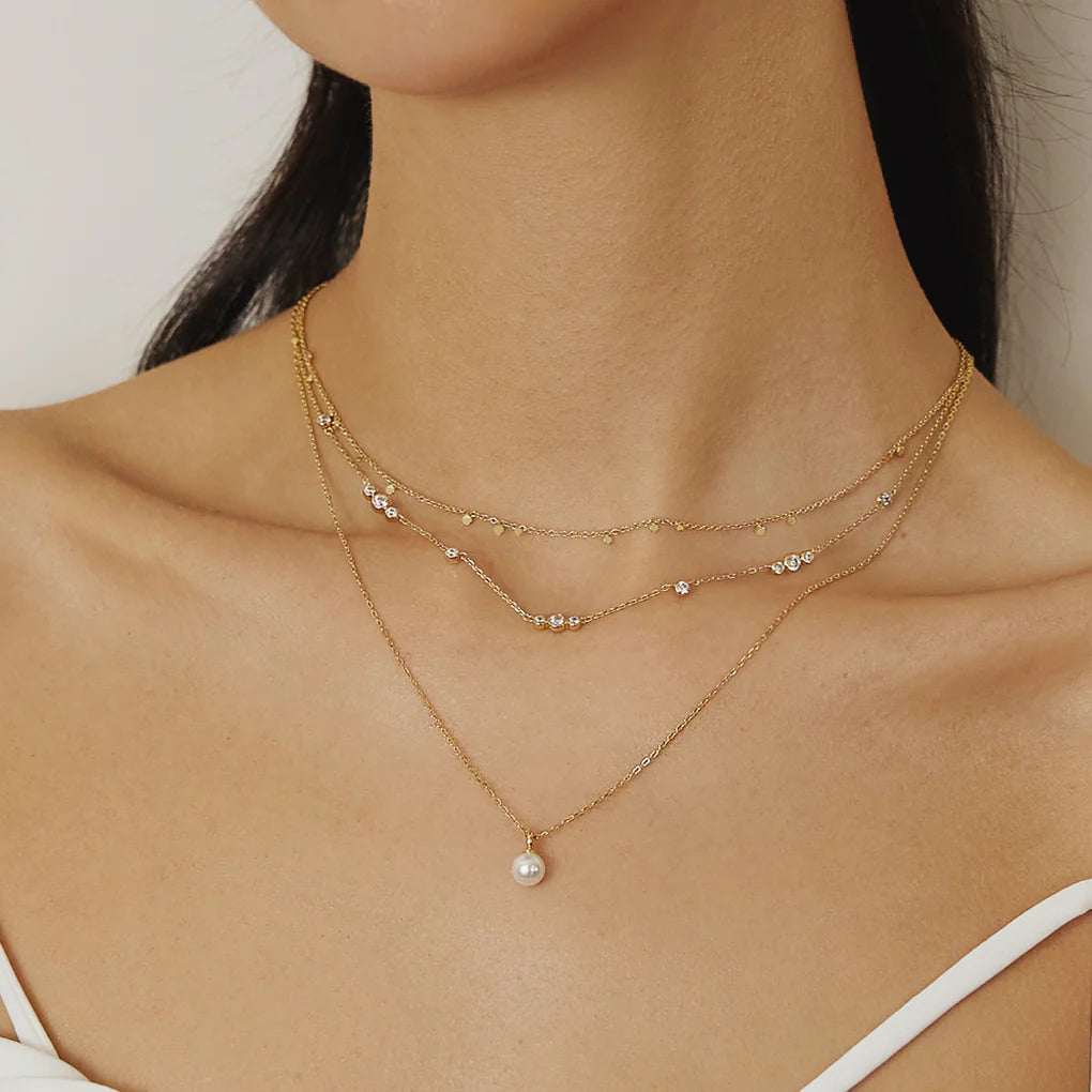 DAINTY BEZEL STATION NECKLACE