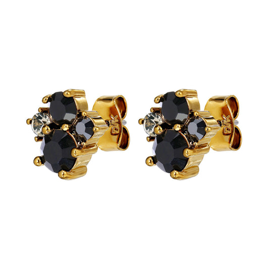 BILLIS SHINY GOLD BLACK EARRINGS