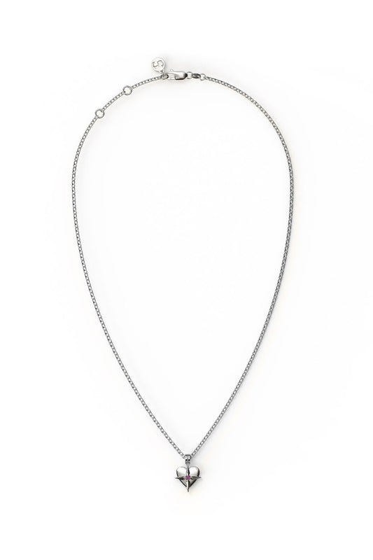 BIRTHSTONE HEART NECKLACE JULY