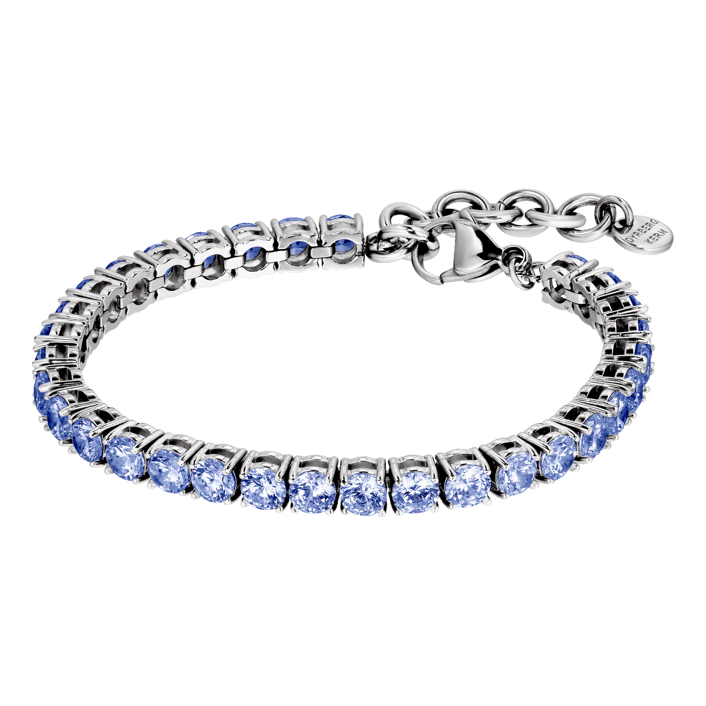 COBRA SHINY SILVER LIGHT BLUE BRACELET
