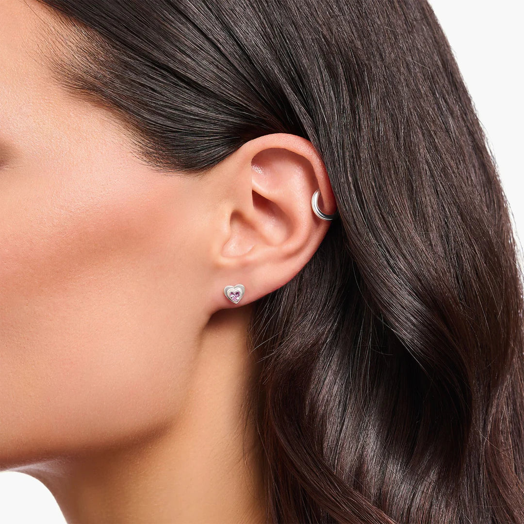 COSMIC HEART PINK STUDS