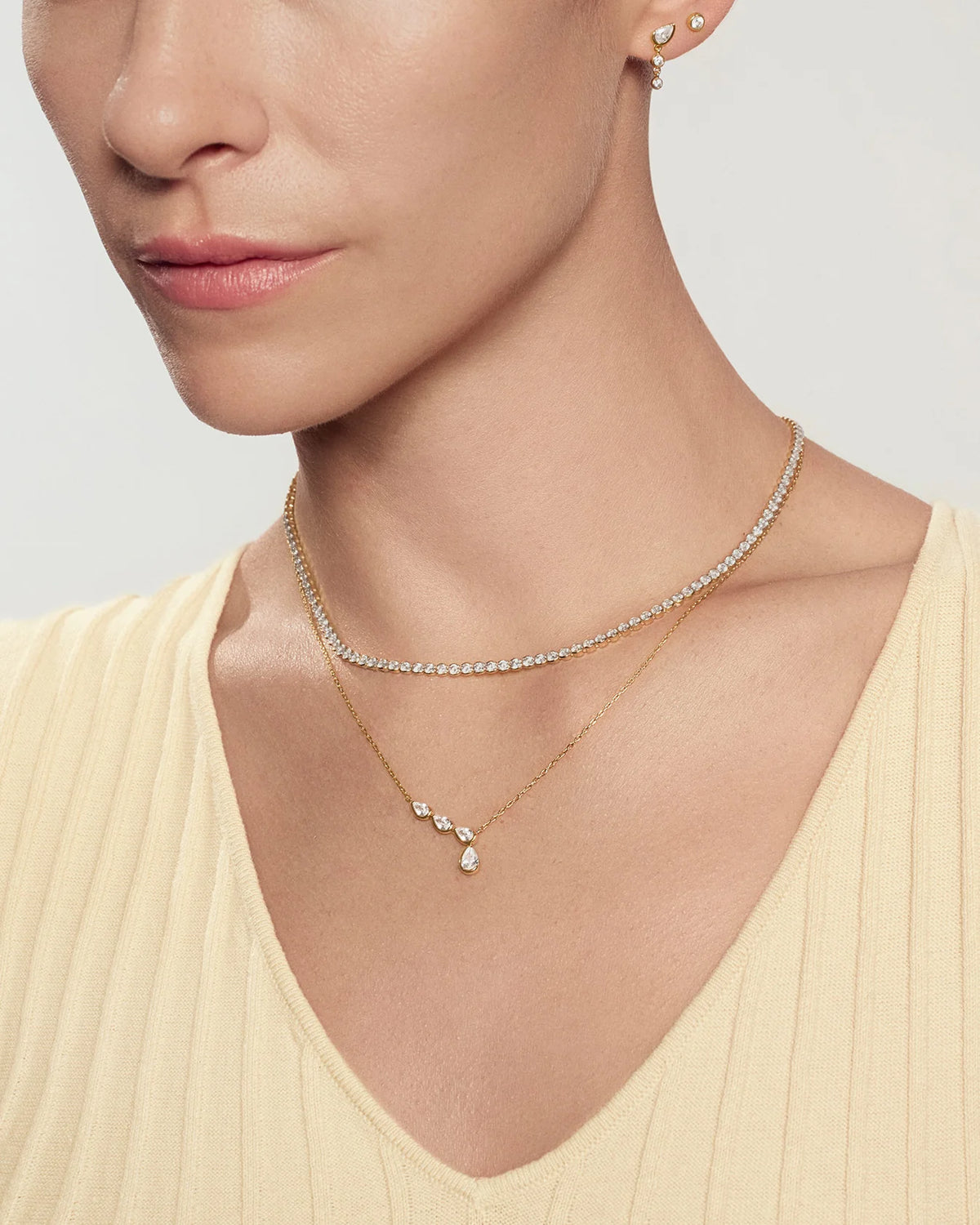 WANDERER ANGLED & DANGLE TEARDROP NECKLACE
