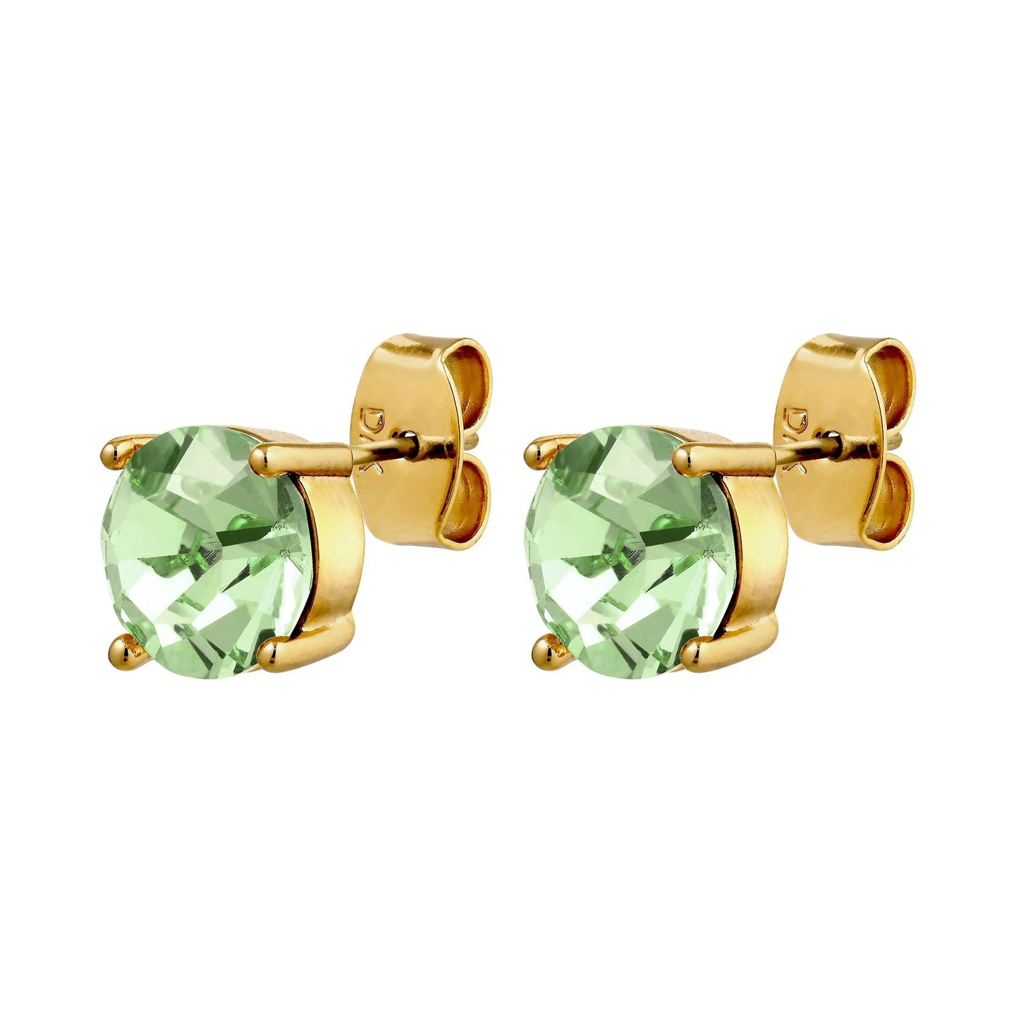 DAZE SHINEY GOLD LIGHT GREEN EARRINGS