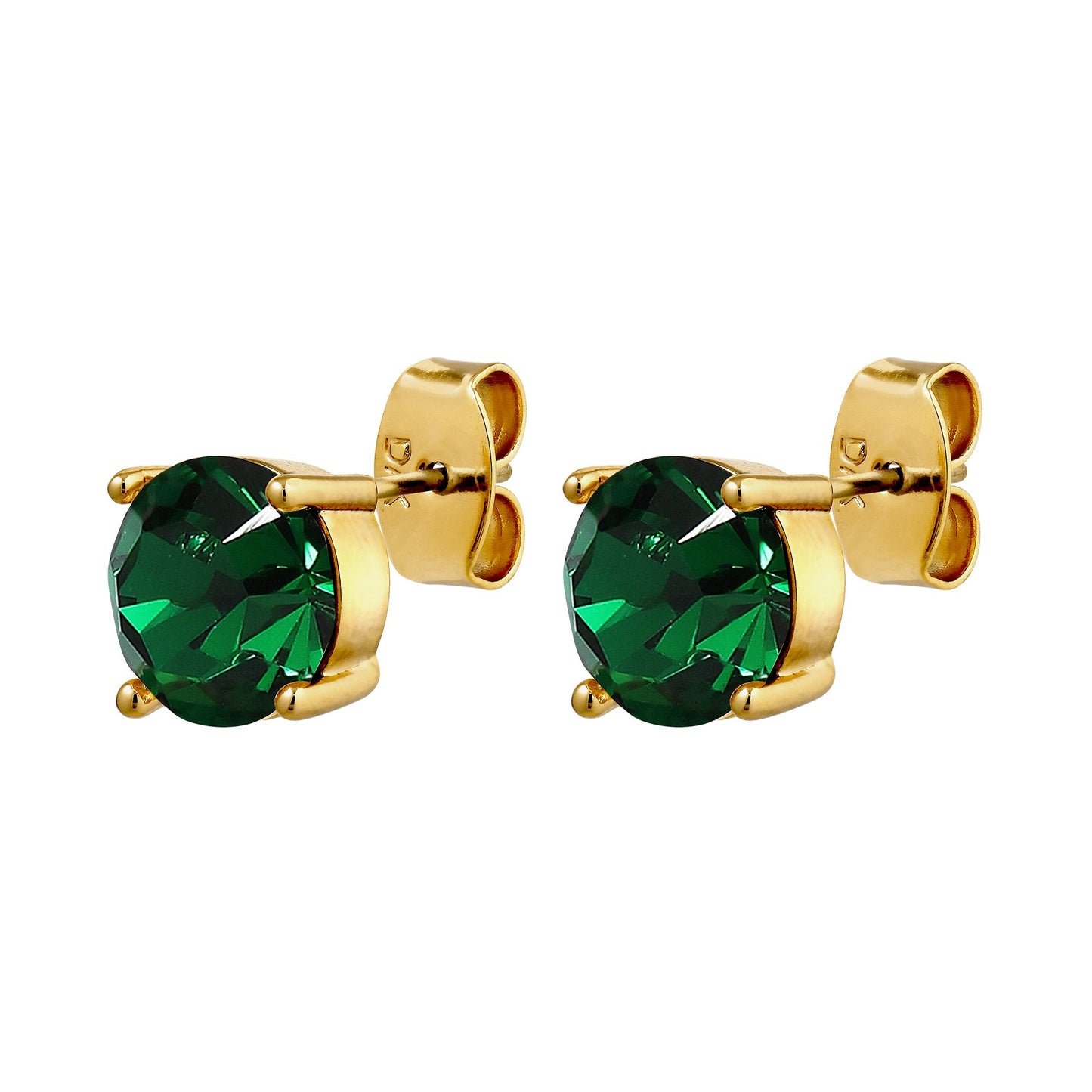 DAZE SHINY GOLD EMERALD EARRINGS