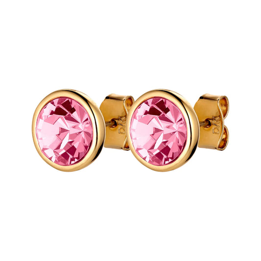 DIA SHINY GOLD LIGHT ROSE EARRINGS