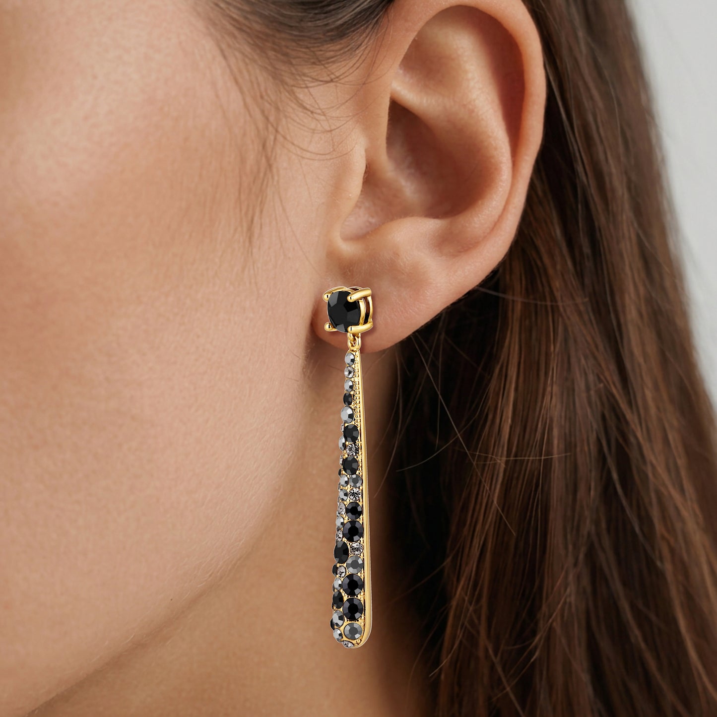 ELYSIA SHINY GOLD BLACK MIX EARRINGS