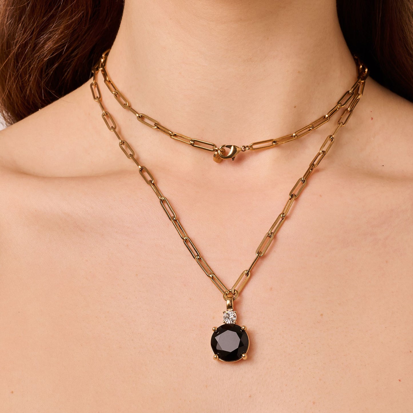GLORY SHINY GOLD BLACK NECKLACE