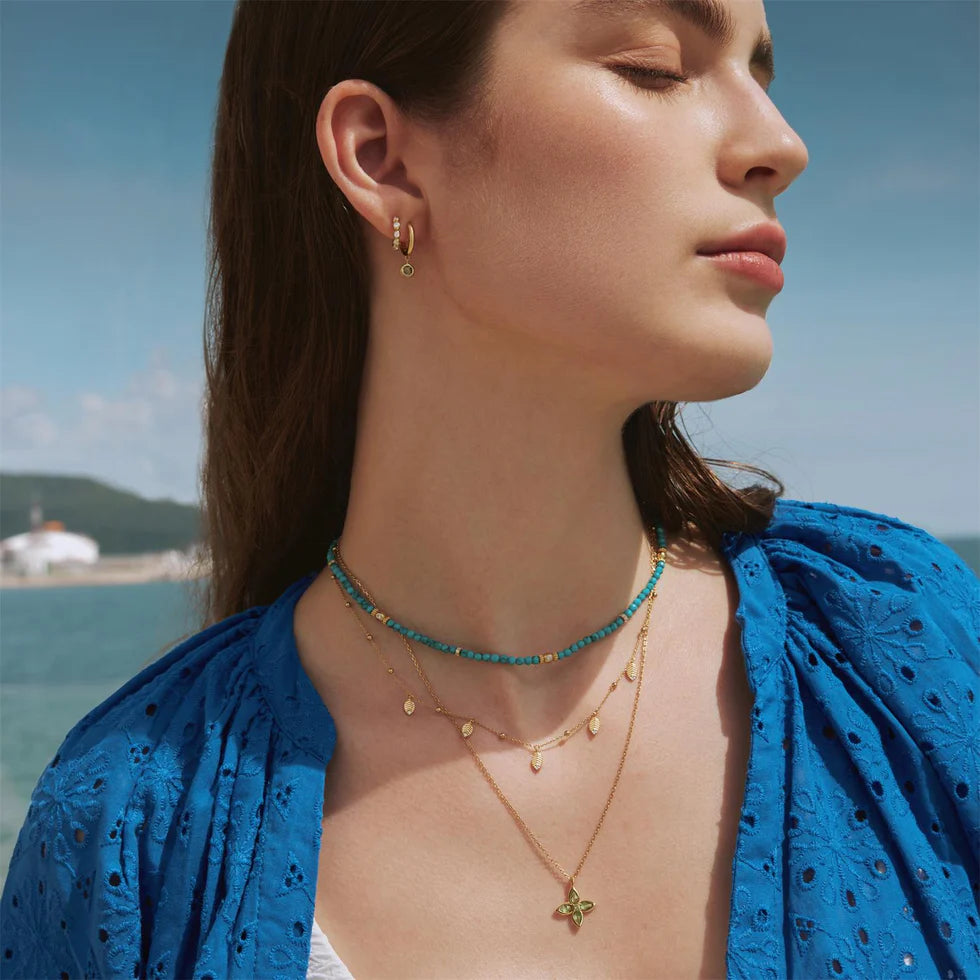RIPPLE GREEN LUCKY CLOVER NECKLACE