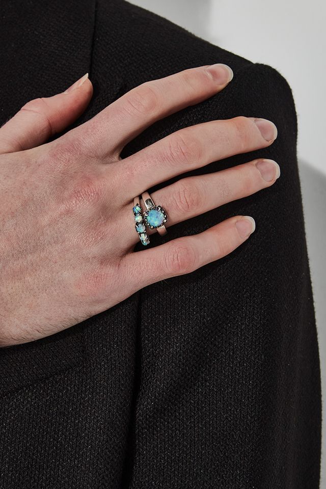 HALO CLUSTER RING OPAL