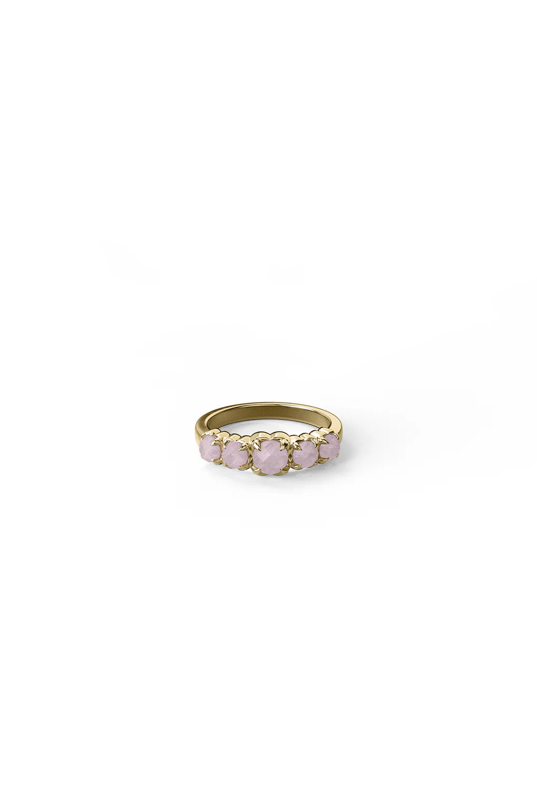 HALO CLUSTER RING ROSE QUARTZ