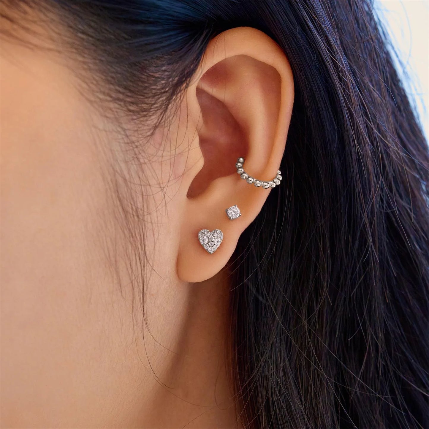 STAR HEART STUD EARRINGS