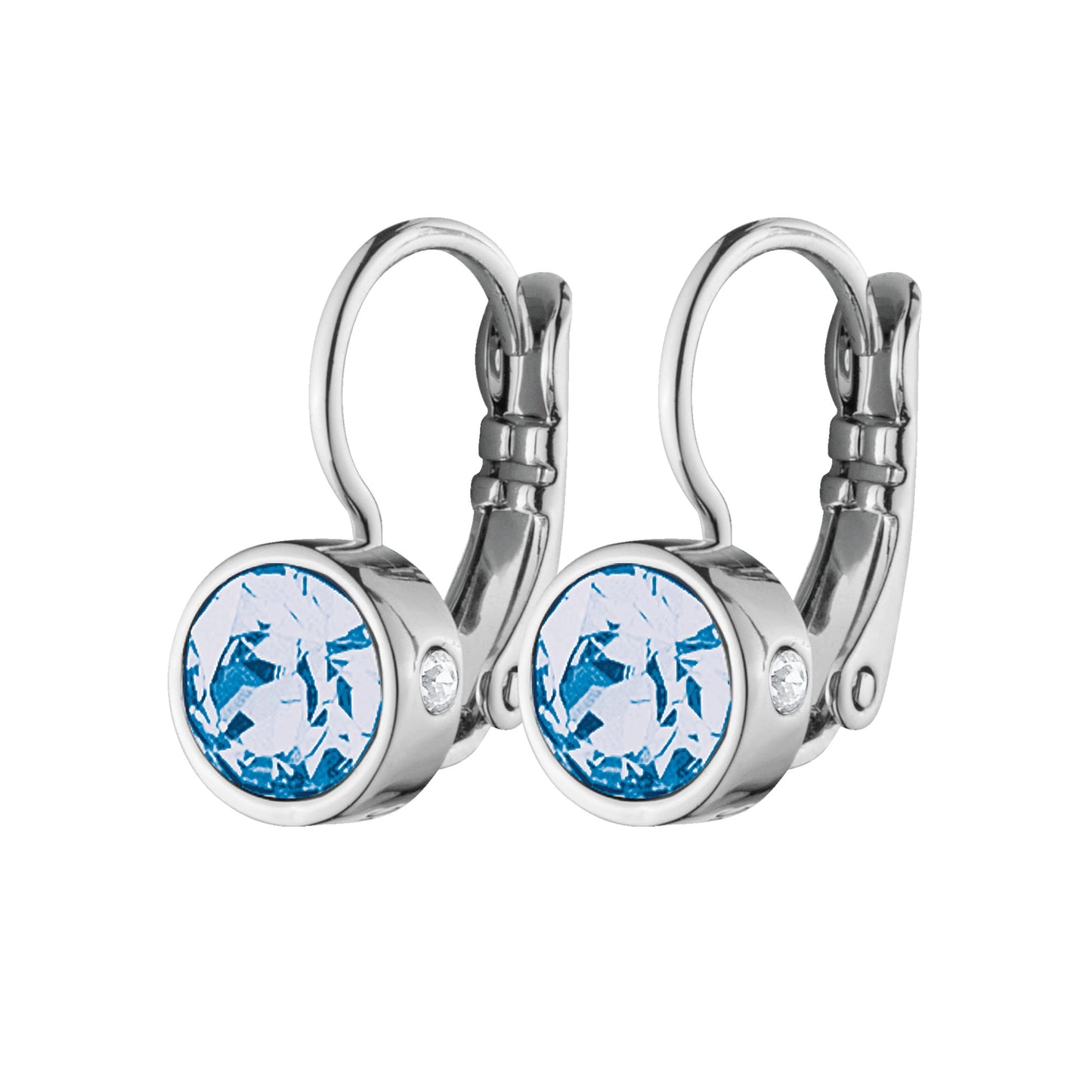 MADU SHINY SILVER LIGHT SAPPHIRE EARRINGS