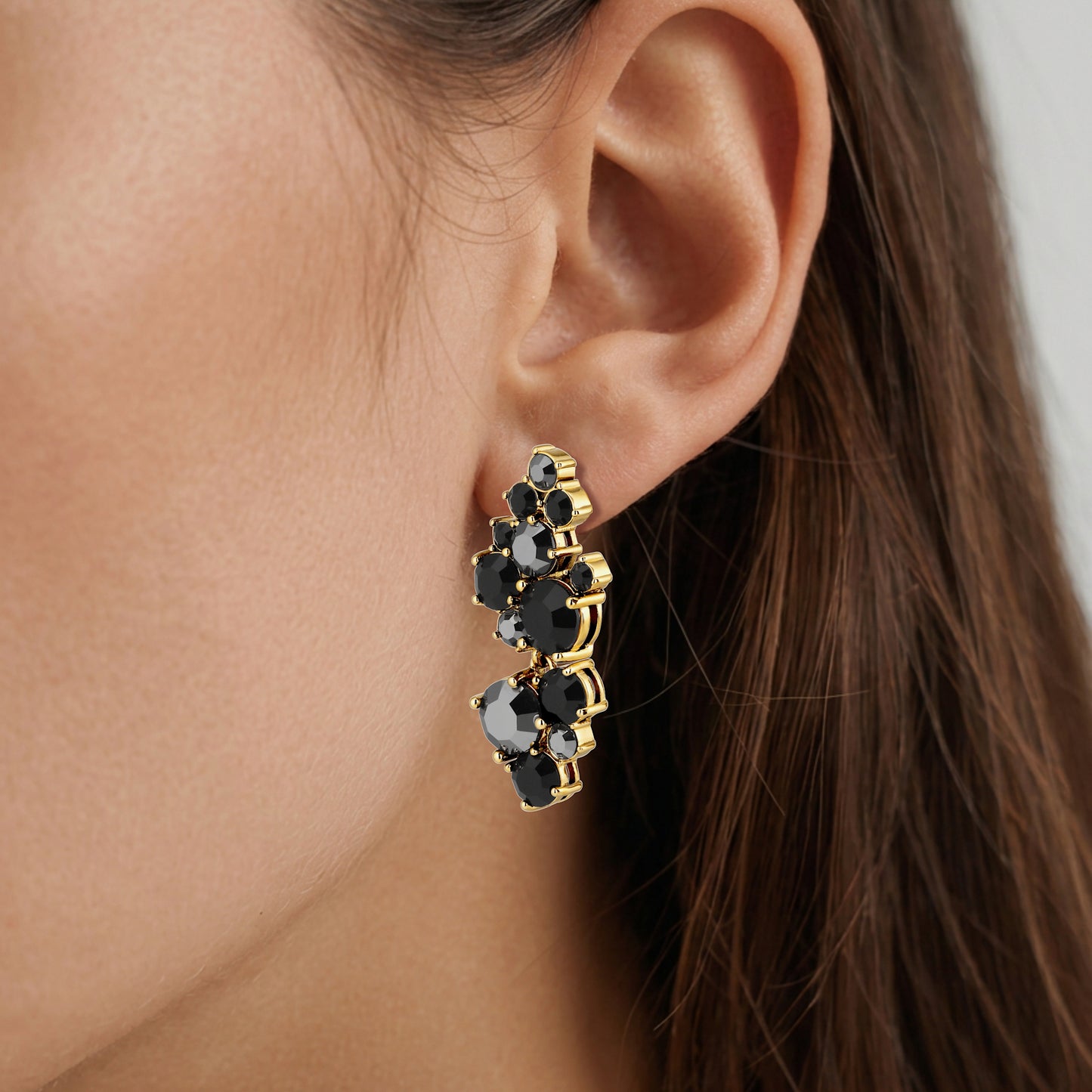 MARIGOLD SHINY GOLD BLACK MIX EARRINGS