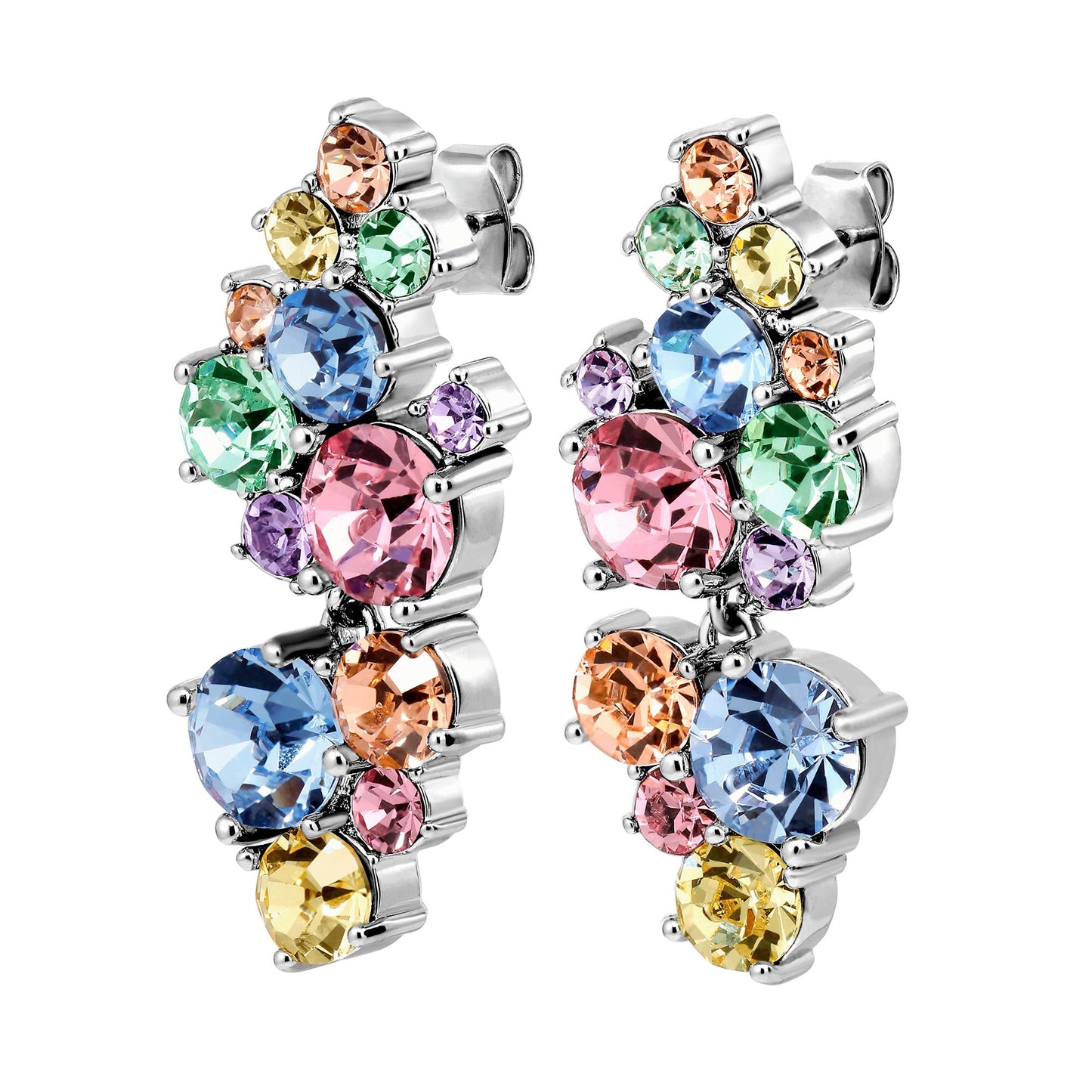 MARIGOLD SHINY SILVER PASTEL EARRINGS