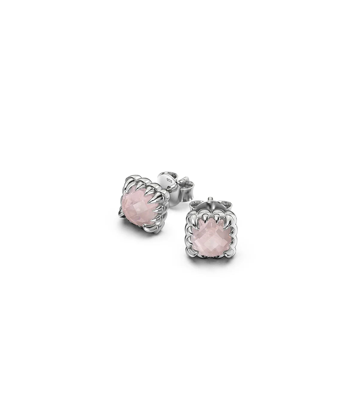 MINI CLAW STUDS ROSE QUARTZ