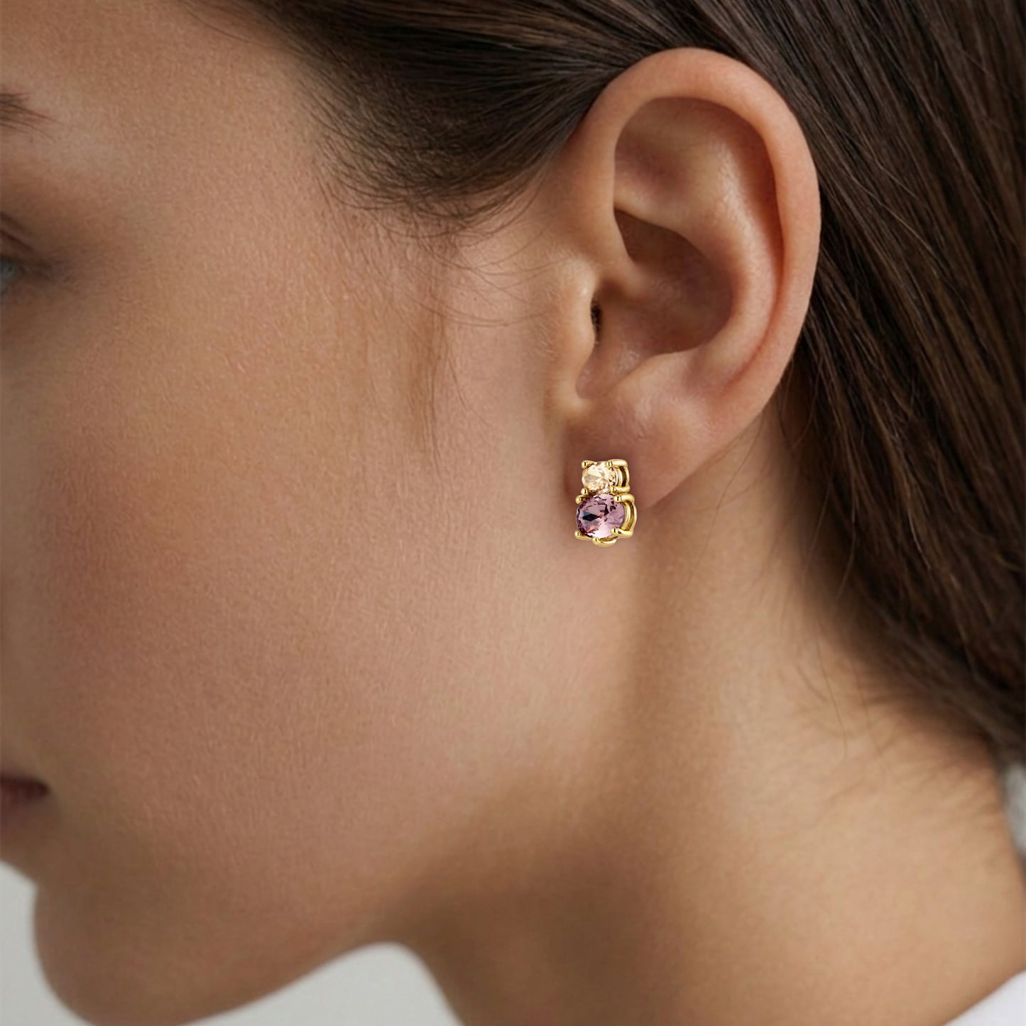 NERIDA SHINY GOLD ROSE SAND EARRINGS