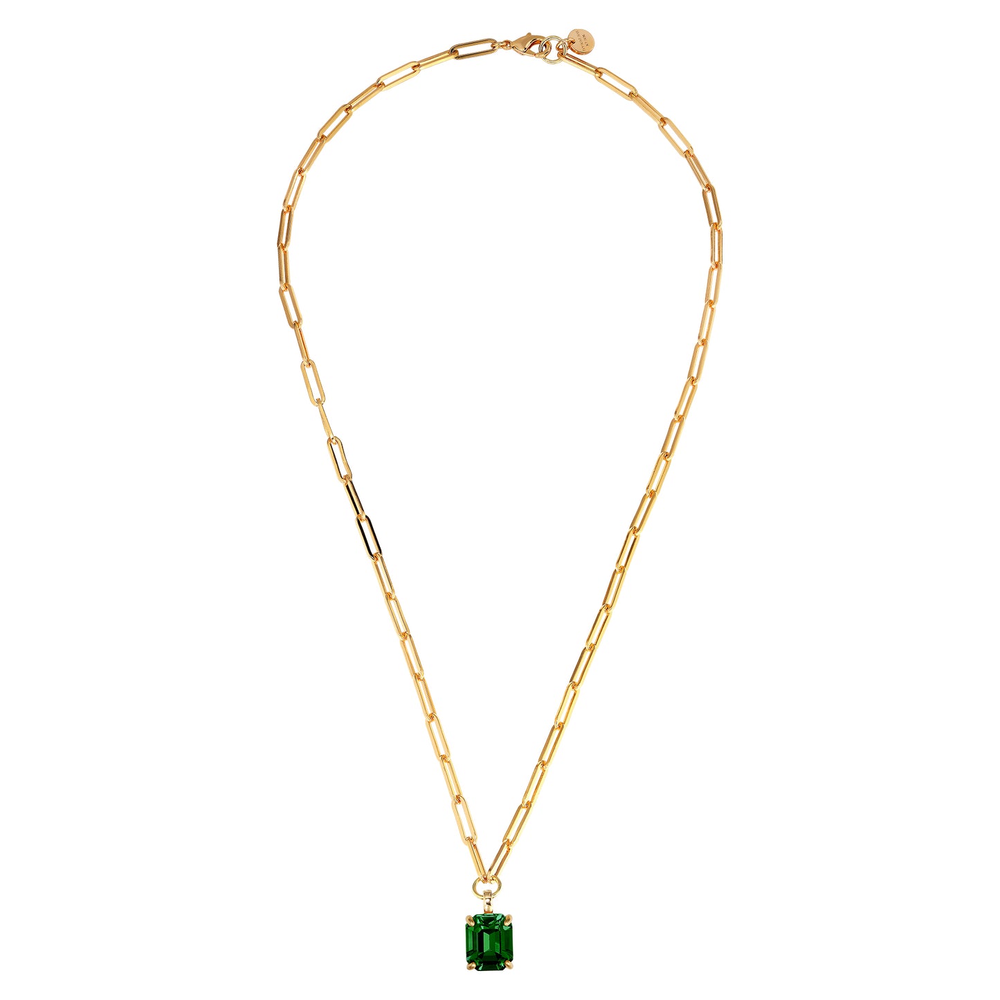 OCTA SHINY GOLD EMERALD NECKLACE