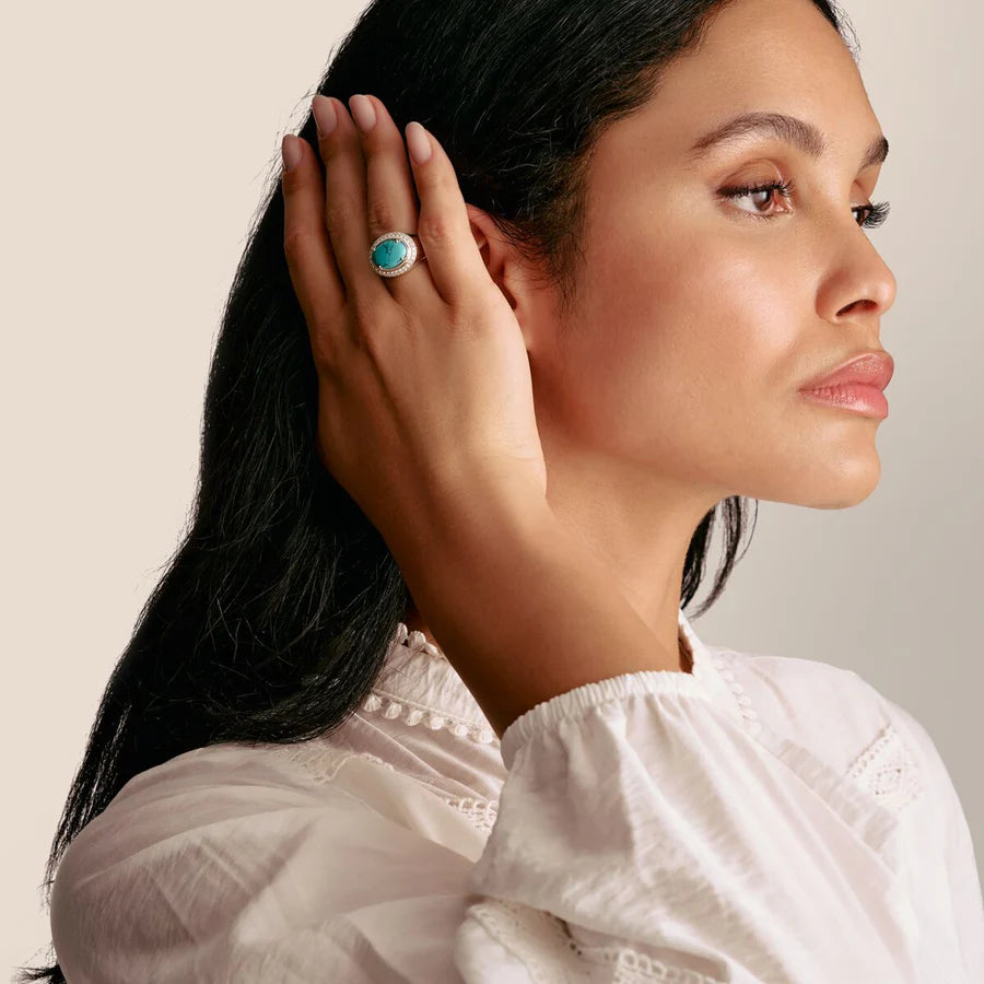 ELYNDRA OVAL TURQUOISE RING