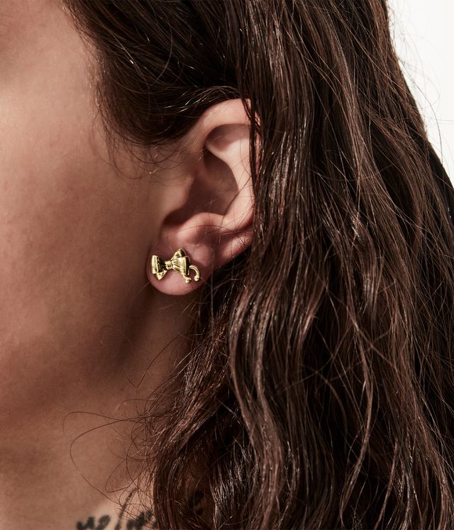 PIERCED BOW EARRINGS