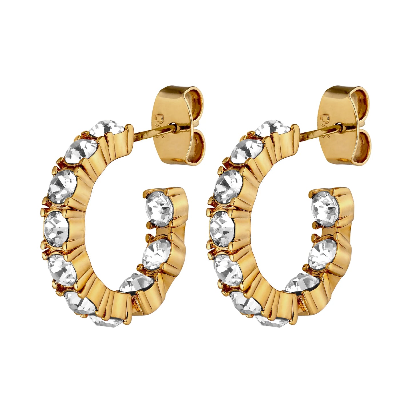 RAQUEL SHINEY GOLD CRYSTAL EARRINGS