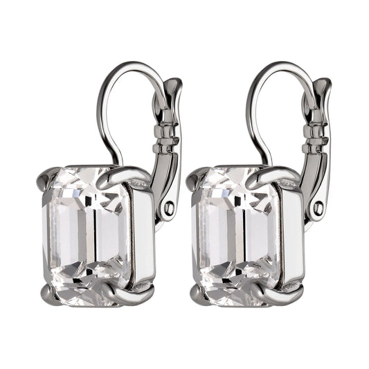 SEGIN SHINEY SILVER CRYSTAL EARRINGS
