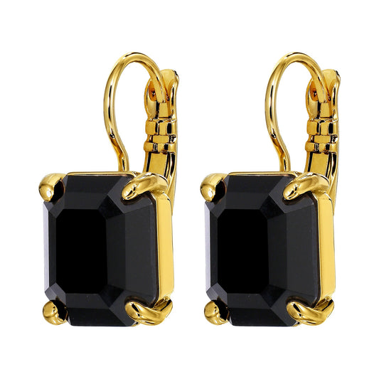 SEGIN SHINY GOLD BLACK EARRINGS