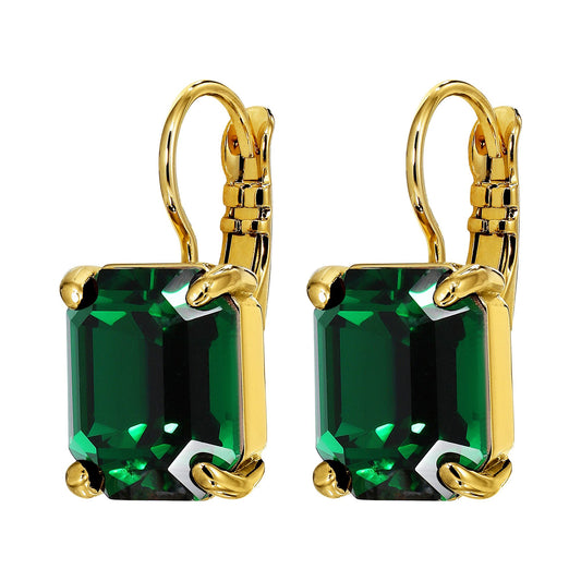 SEGIN SHINY GOLD EMERALD EARRINGS