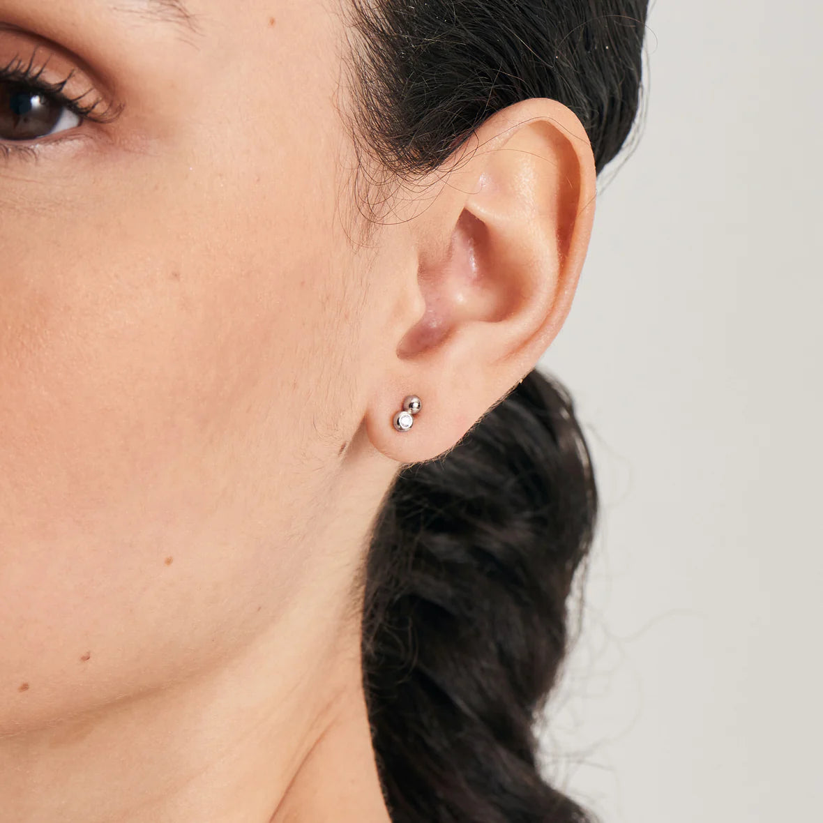 SPACED ORB AMAZONITE STUD EARRINGS