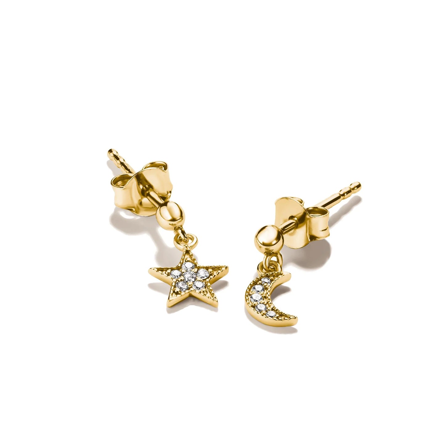 CLASSIC ALLOY STAR & MOON EARRINGS