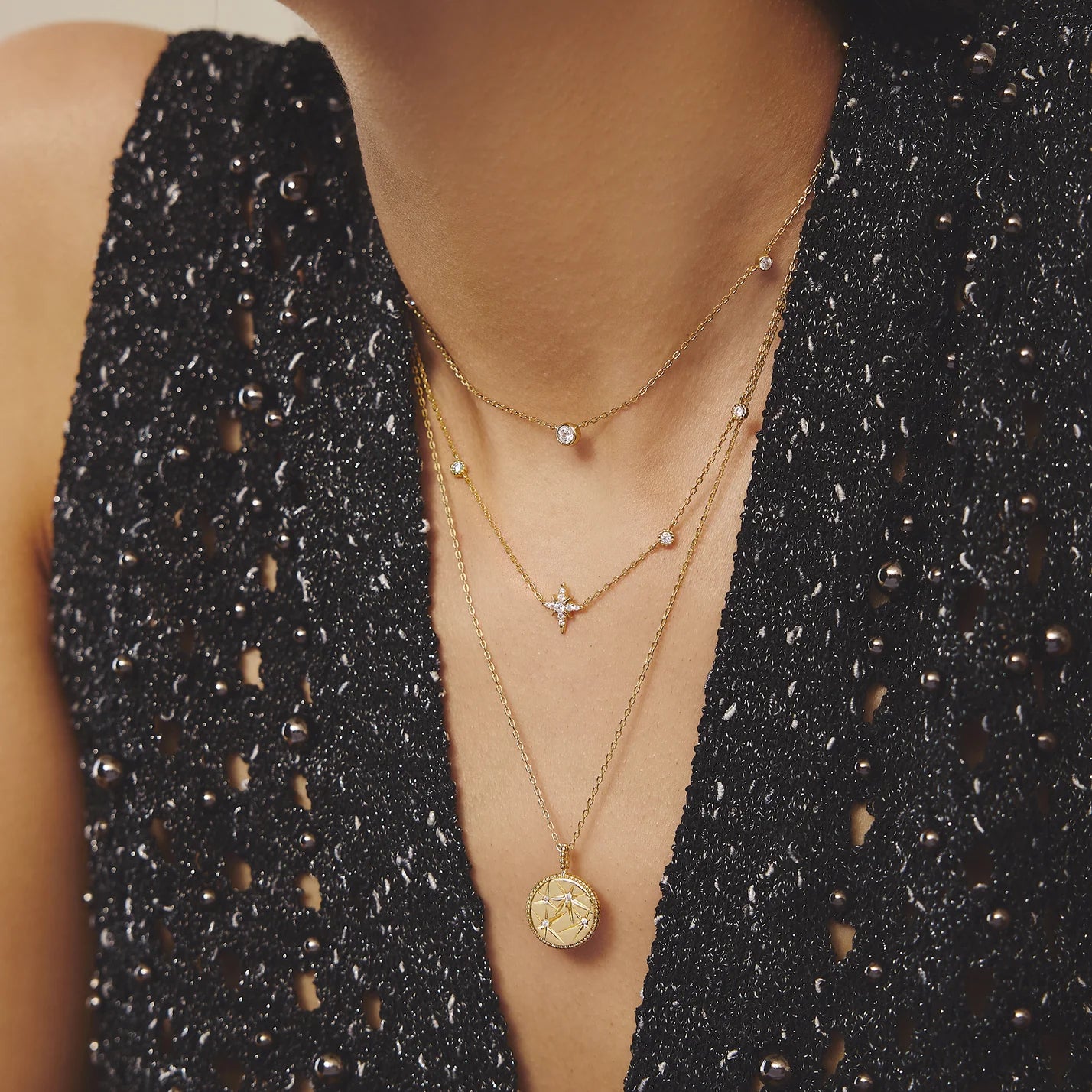 DAINTY STARRY CHARM NECKLACE
