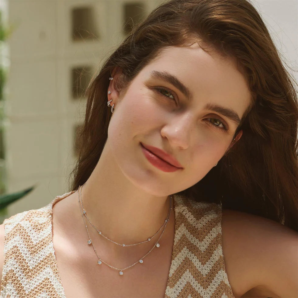 STAR BEZEL-SET STATION NECKLACE