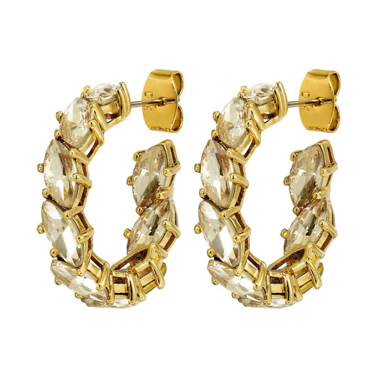 TAMARIN SHINY GOLDEN EARRINGS