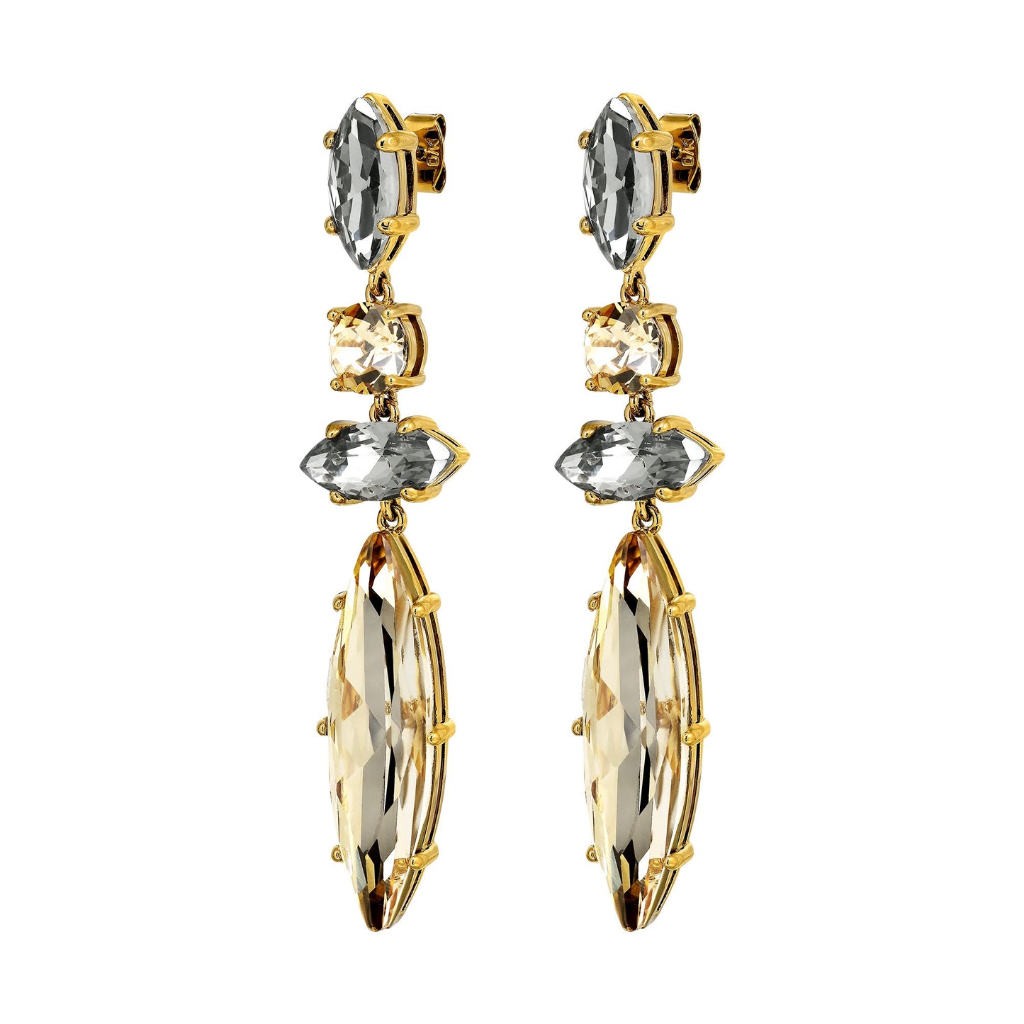 TENERE SHINY GOLDEN AND GREY EARRINGS