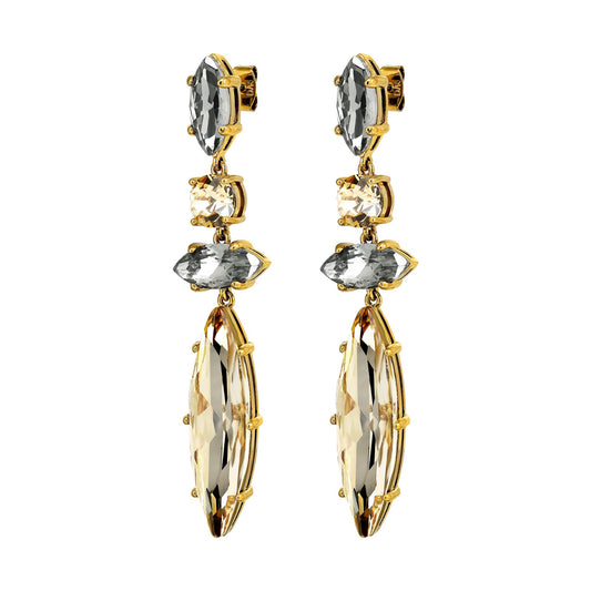 TENERE SHINY GOLDEN AND GREY EARRINGS