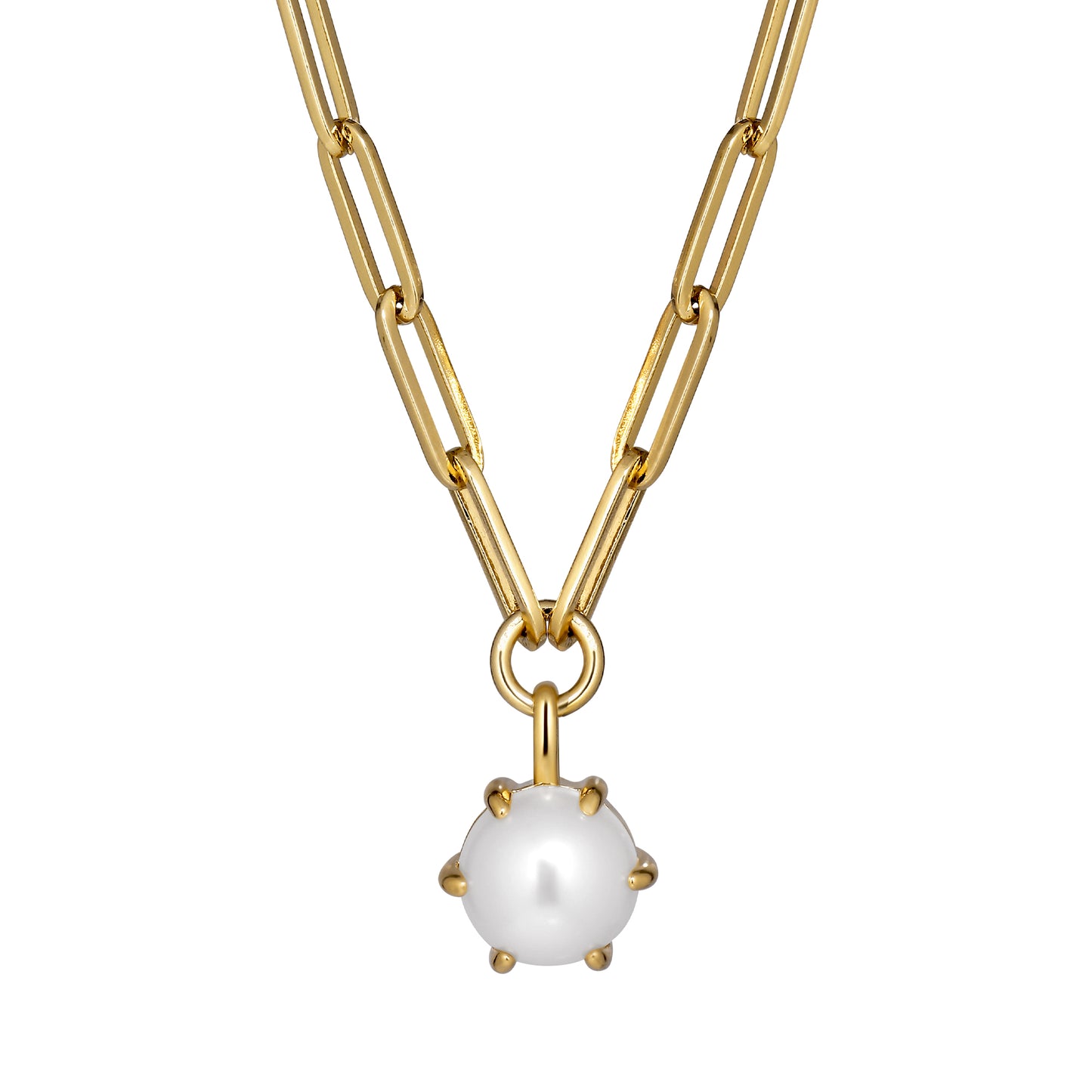 TESSA SHINY GOLD PEARL NECKLACE