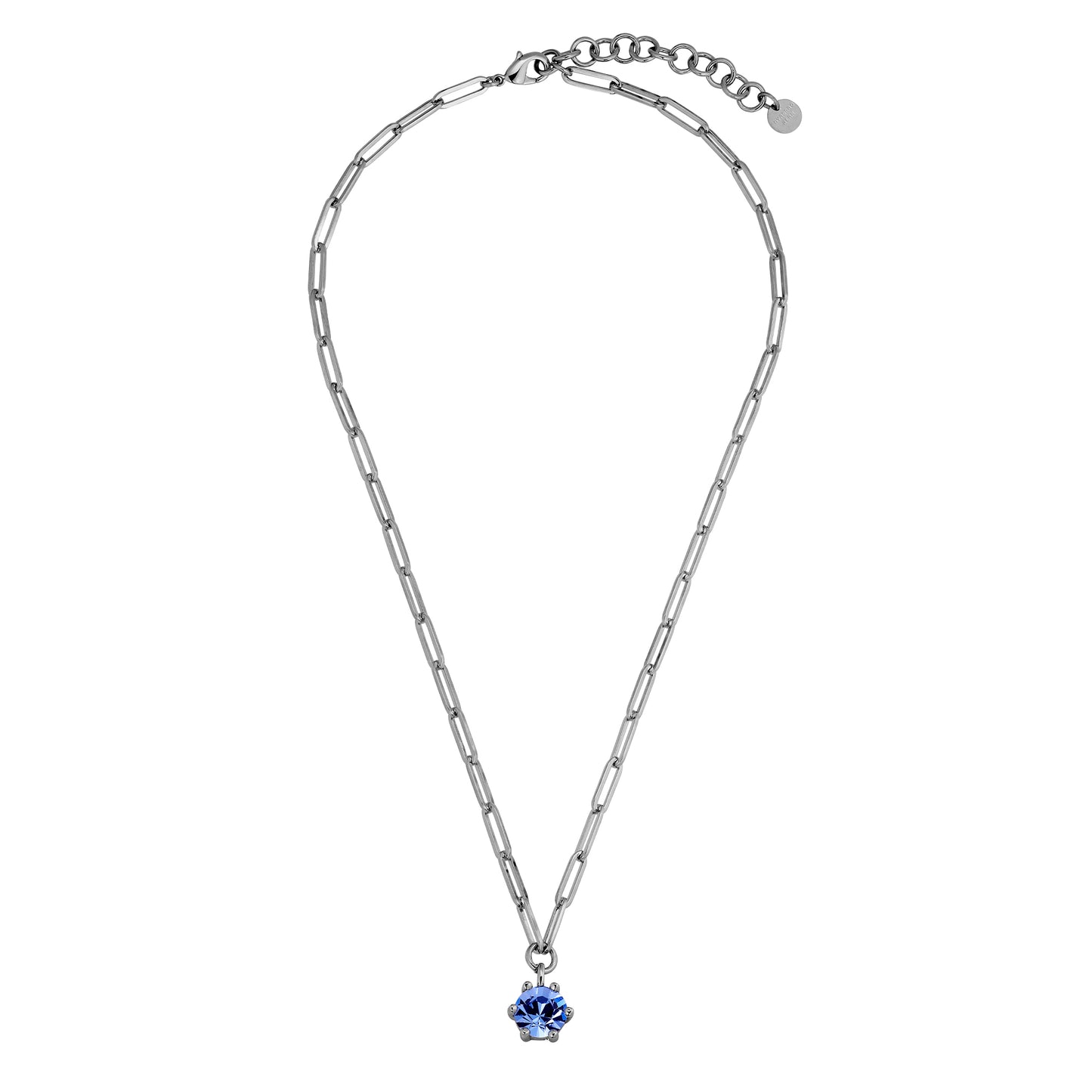 TESSA SHINY SILVER LIGHT BLUE NECKLACE