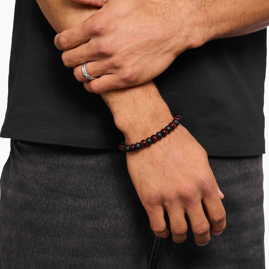REBEL RED TIGERS EYE OBSIDIAN BRACELET