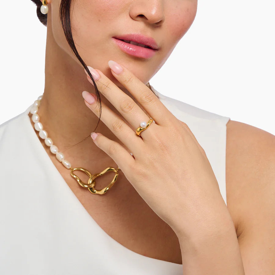 FLUID ORGANIC FRESHWATER PEARL WAVY RING