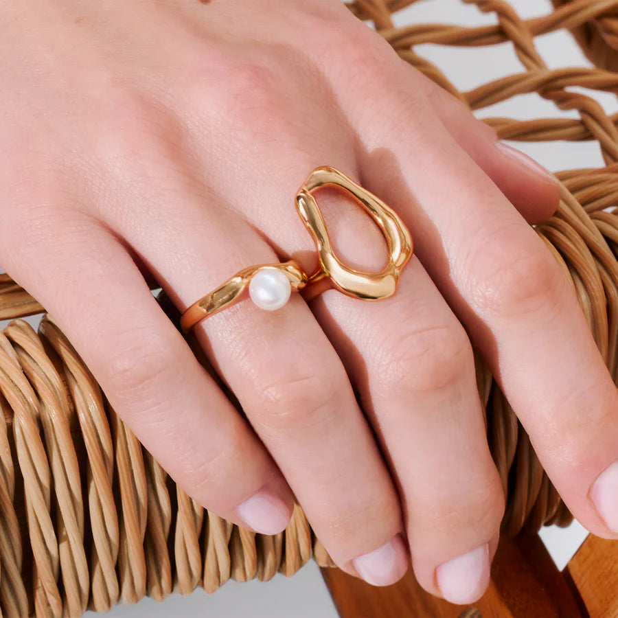 FLUID ORGANIC FRESHWATER PEARL WAVY RING