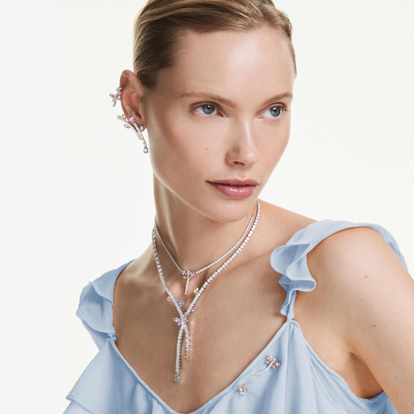 ARIANA GRANDE X DROP EARRINGS DRAGONFLY - MULTICOLOURED, RHODIUM