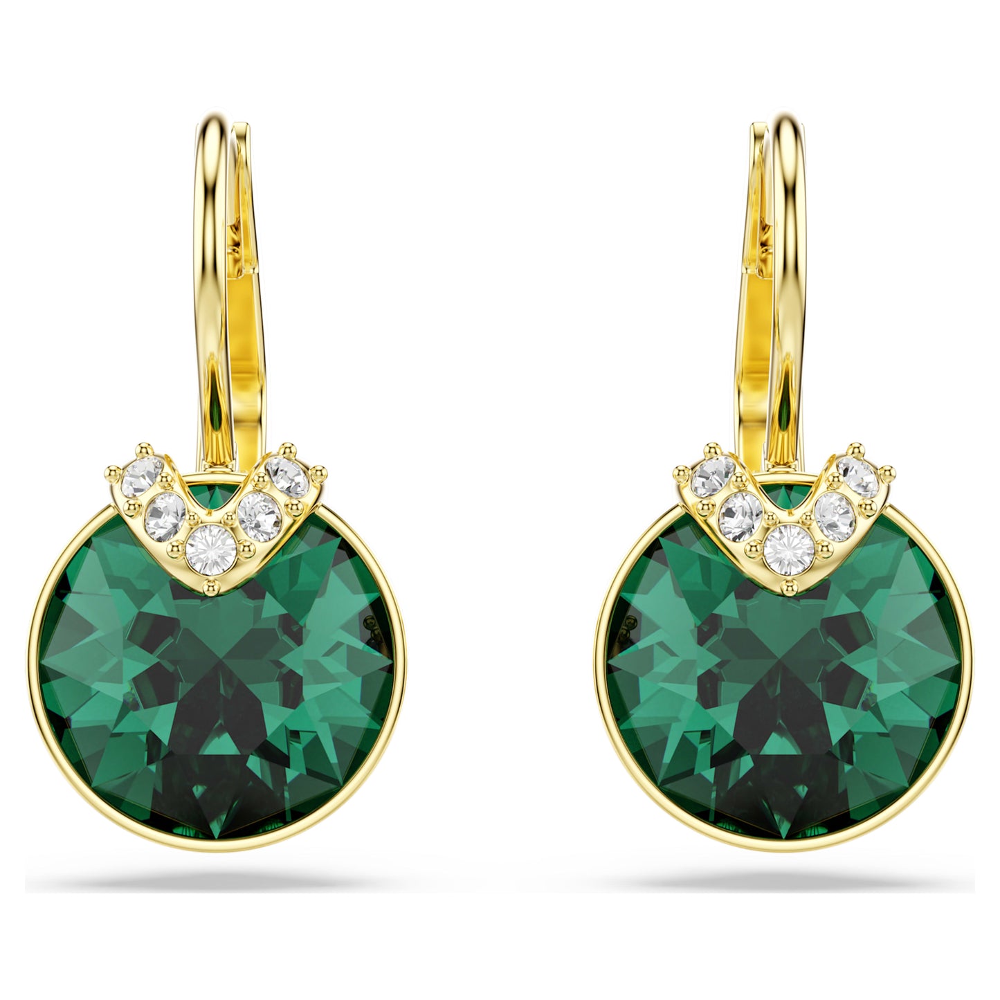 BELLA V DROP EARRINGS - GREEN, GOLD