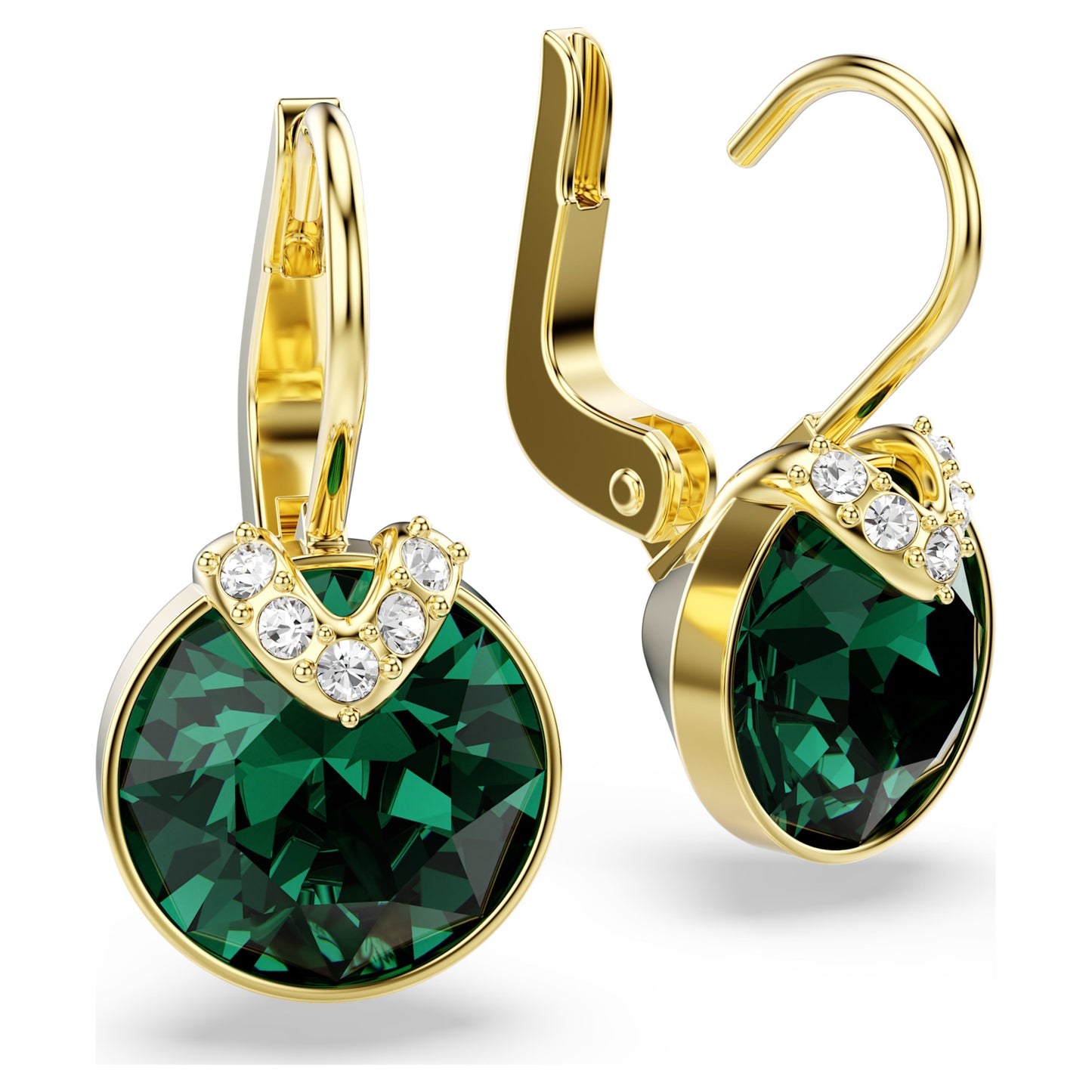 BELLA V DROP EARRINGS - GREEN, GOLD