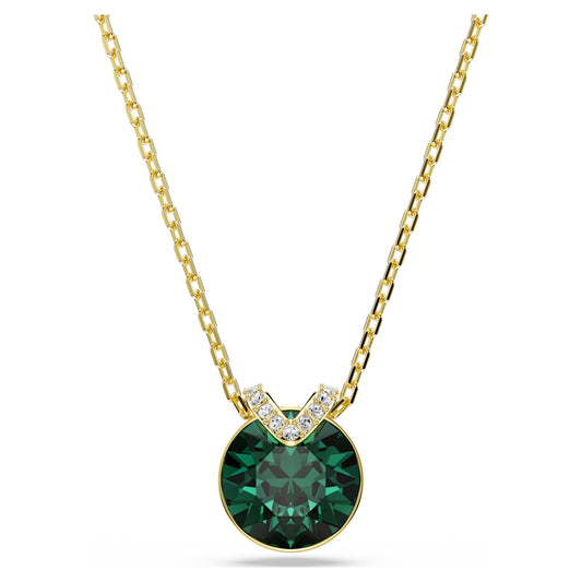 BELLA V PENDANT - GREEN, GOLD