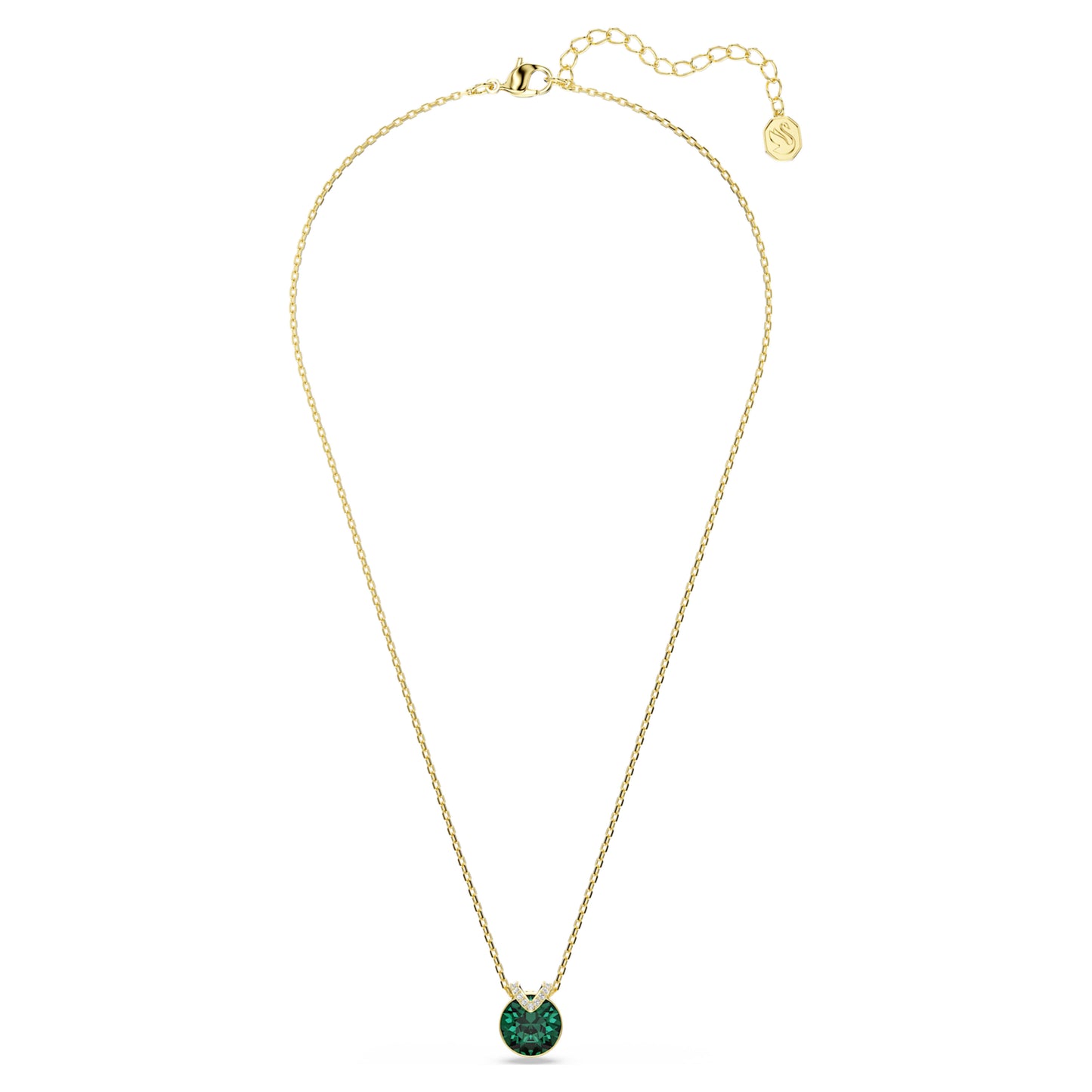 BELLA V PENDANT - GREEN, GOLD